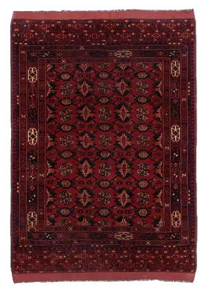 Afghan Wool Afghan Black - 4' 1'' x 5' 8''