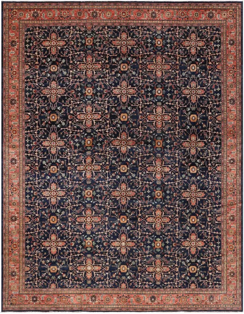 Afghan Wool Bidjar Navy/Rust  -  11' 9'' x  14' 7''