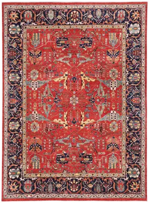 Afghan Wool Bidjar Rust/Navy - 9' x 11' 9''