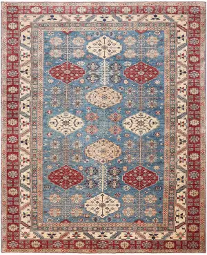 Afghan Wool Caucasian Blue - 9' 7'' x 12' 9''