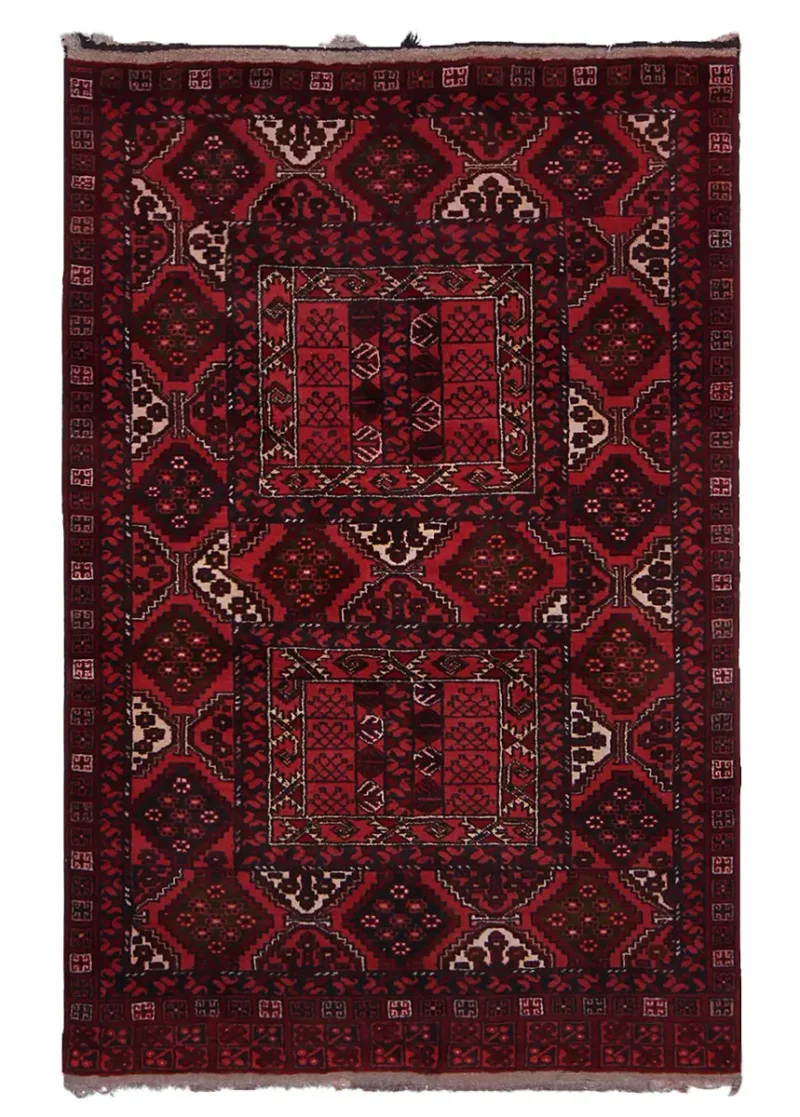Afghan Wool Four Season Red  -  4' 3'' x  6' 3''
