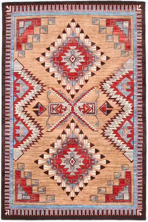 Afghan Wool Navajo Camel - 5' 9'' x 8' 9''