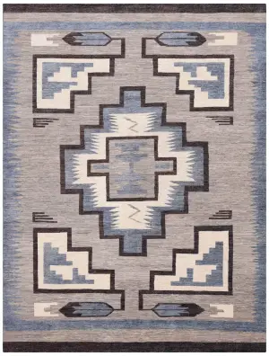 Afghan Wool Navajo Dusky Grey - 8' 9'' x 11' 6''