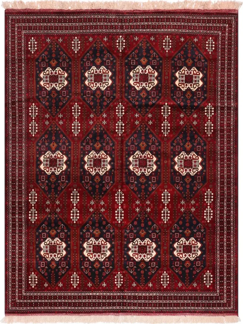 Afghan Wool Turkman Red  -  8' 1'' x  11' 11''