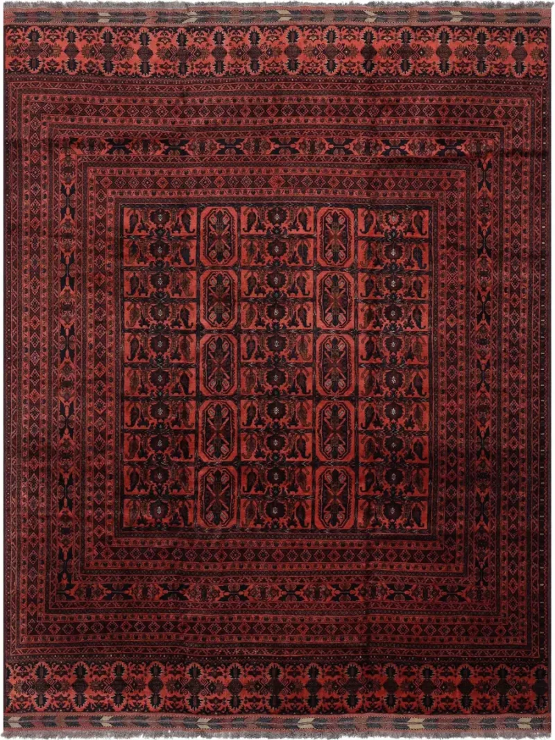 Afghan Wool Turkman Rust  -  9' 1'' x  12' 6''