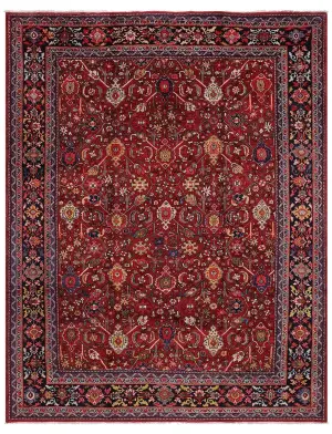 Antique Persian Bakhtiari Rust/Navy - 10' 2'' x 12' 10''