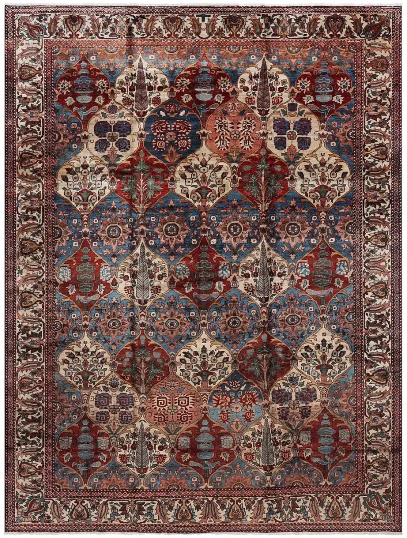 Antique Persian Bakhtiari Multi  -  10' 4'' x  13' 9''