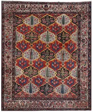 Antique Persian Bakhtiari Multi/Beige - 11' x 13' 5''