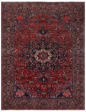 Antique Persian Bakhtiari Red/Navy - 11' 7'' x 14' 11''