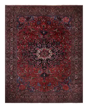 Antique Persian Bakhtiari Rust/Navy - 11' 7'' x 14' 11''