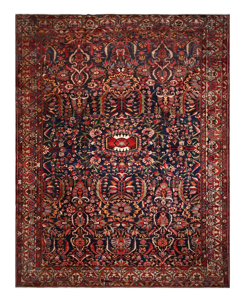 Antique Persian Bakhtiari Navy  -  12' 4'' x  17' 