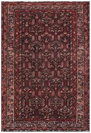 Antique Persian Hamedan Brown/Ivory - 4' x 6' 2''