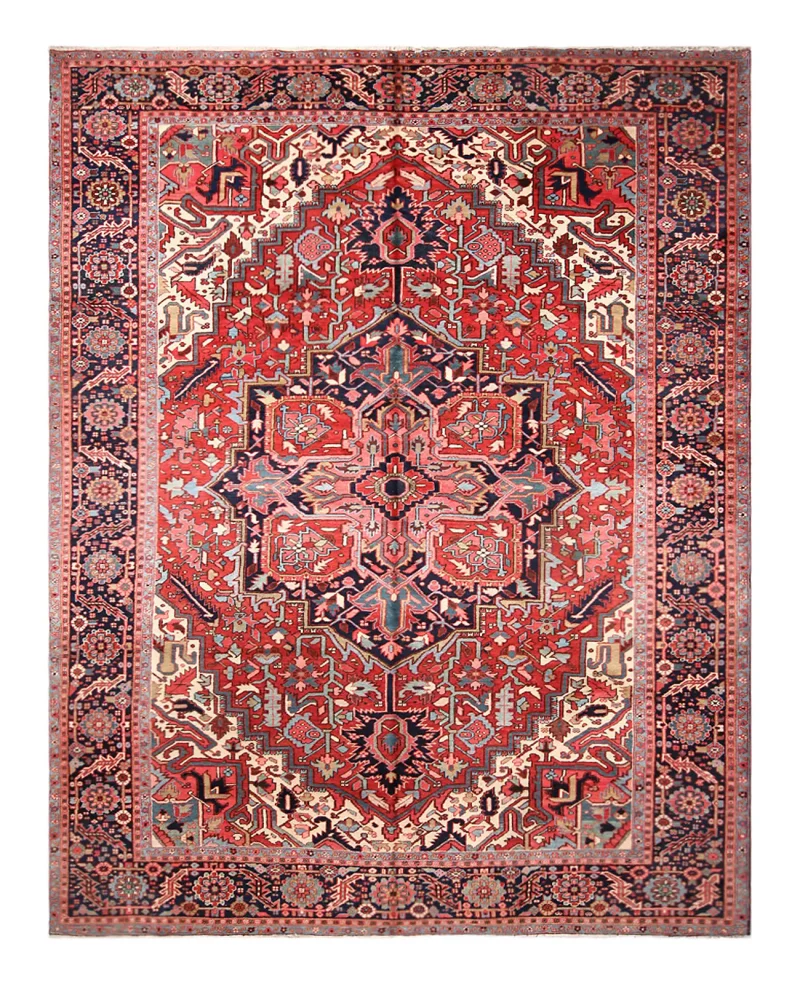 Antique Persian Heriz Navy  -  10' 1'' x  14' 