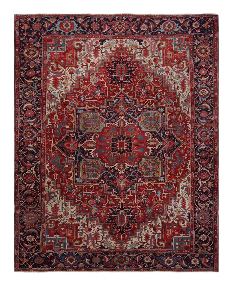 Antique Persian Heriz Navy  -  10'  x  12' 1''