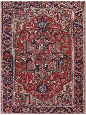 Antique Persian Heriz Red/Navy - 6' 4'' x 9' 9''