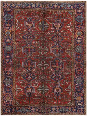 Antique Persian Heriz Red/Navy - 7' 4'' x 10' 1''
