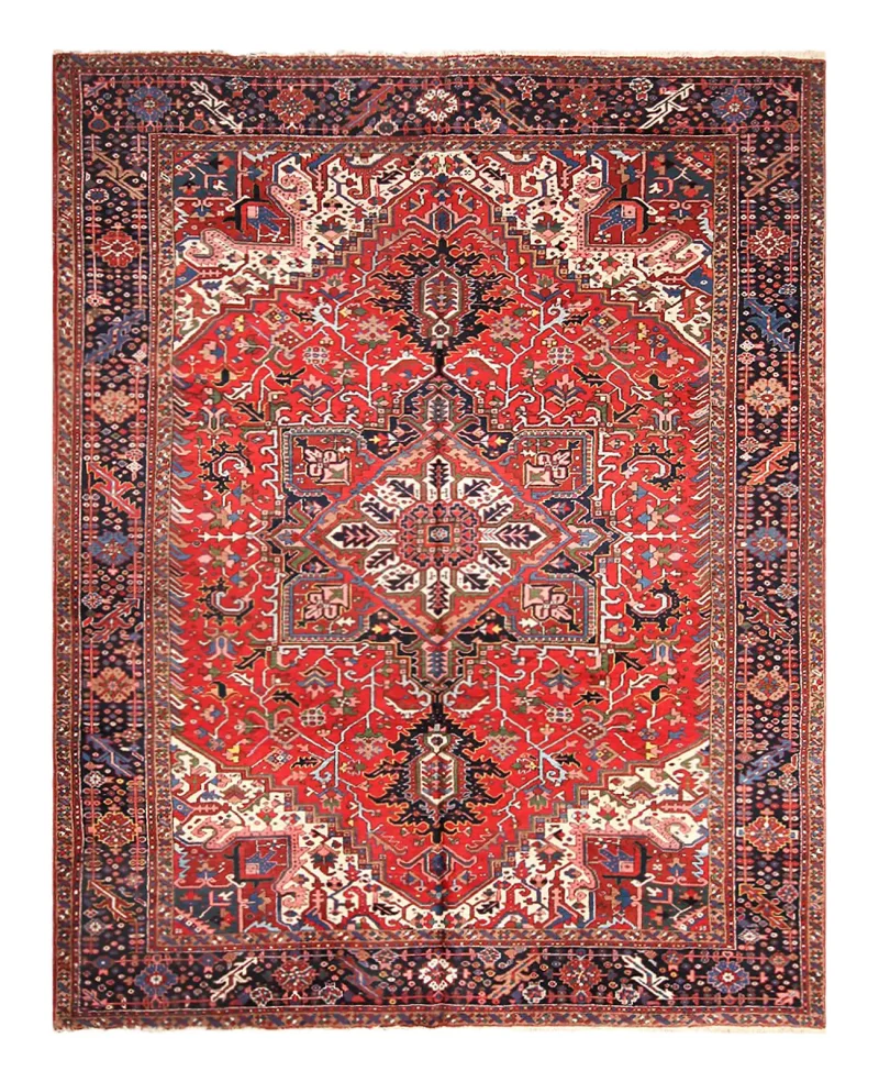 Antique Persian Heriz Navy  -  8' 9'' x  11' 8''