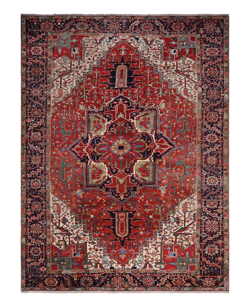 Antique Persian Heriz Navy  -  9' 2'' x  13' 5''