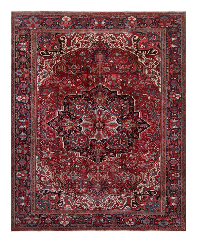 Antique Persian Heriz Navy  -  9' 8'' x  12' 7''