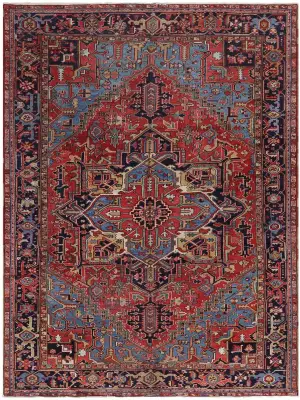 Antique Persian Heriz Red/Navy - 8' 6'' x 11' 5''