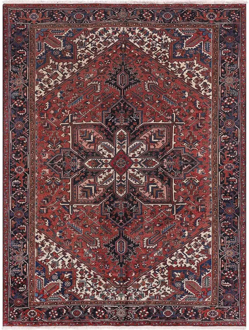 Antique Persian Heriz Red/Navy  -  8' 8'' x  11' 4''