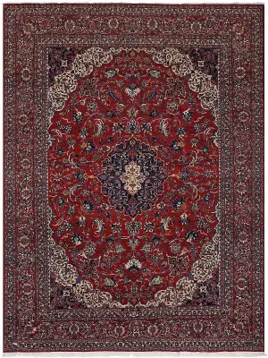 Antique Persian Isfahan Red/Navy - 10' x 14'