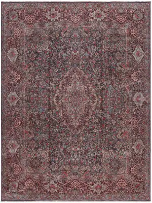 Antique Persian Kerman Navy/Red - 11' 2'' x 16' 3''
