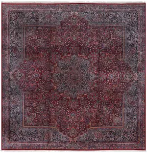 Antique Persian Kerman Red/Navy - 12' 7'' x 12' 9''
