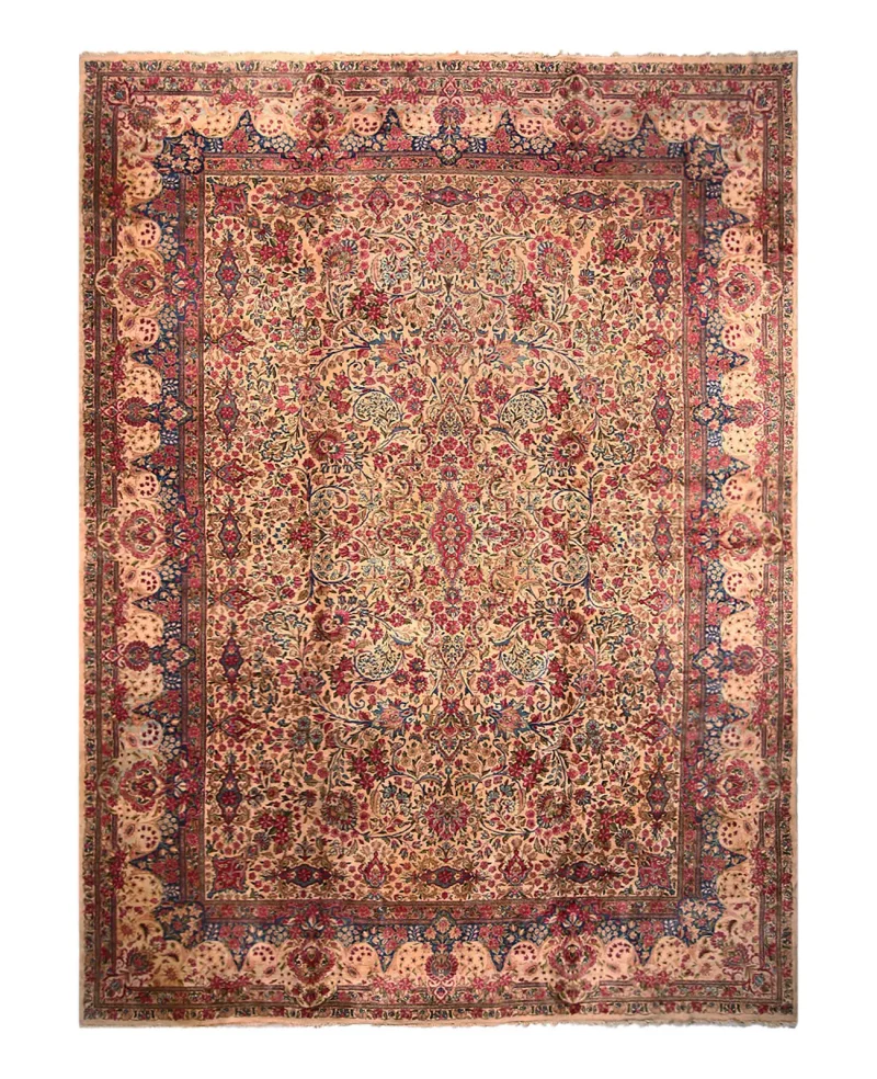Antique Persian Lavar Kerman Light Blue  -  9' 9'' x  14' 4''