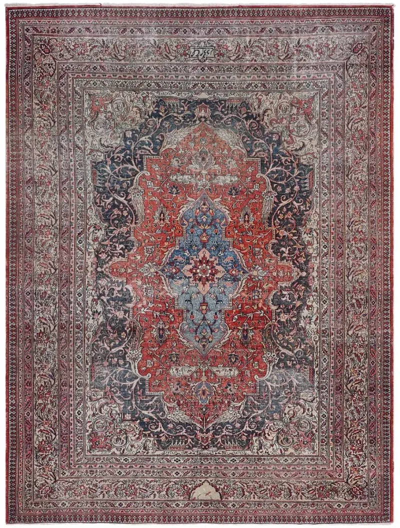 Antique Persian Lavar Kerman Rust/Beige  -  8' 2'' x  11' 5''