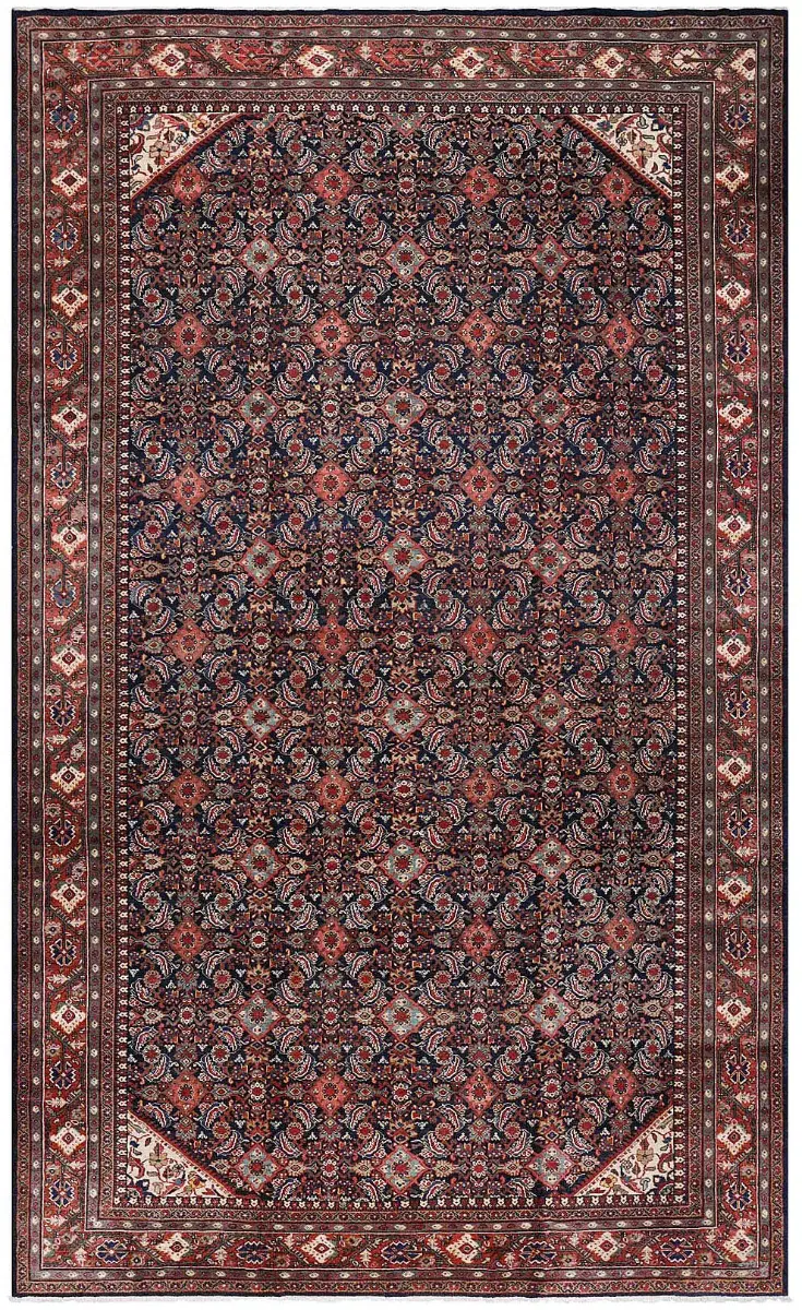 Antique Persian Mahal Navy/Rust  -  10' 6'' x  17' 1''