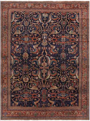 Antique Persian Mahal Navy/Rust - 7' 5'' x 10'