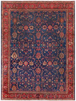 Antique Persian Mahal Blue/Rust - 9' x 12'