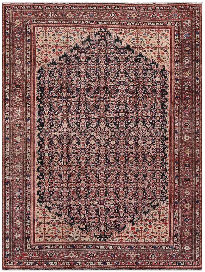 Antique Persian Malayer Navy/Gold  -  9' 5'' x  13' 4''