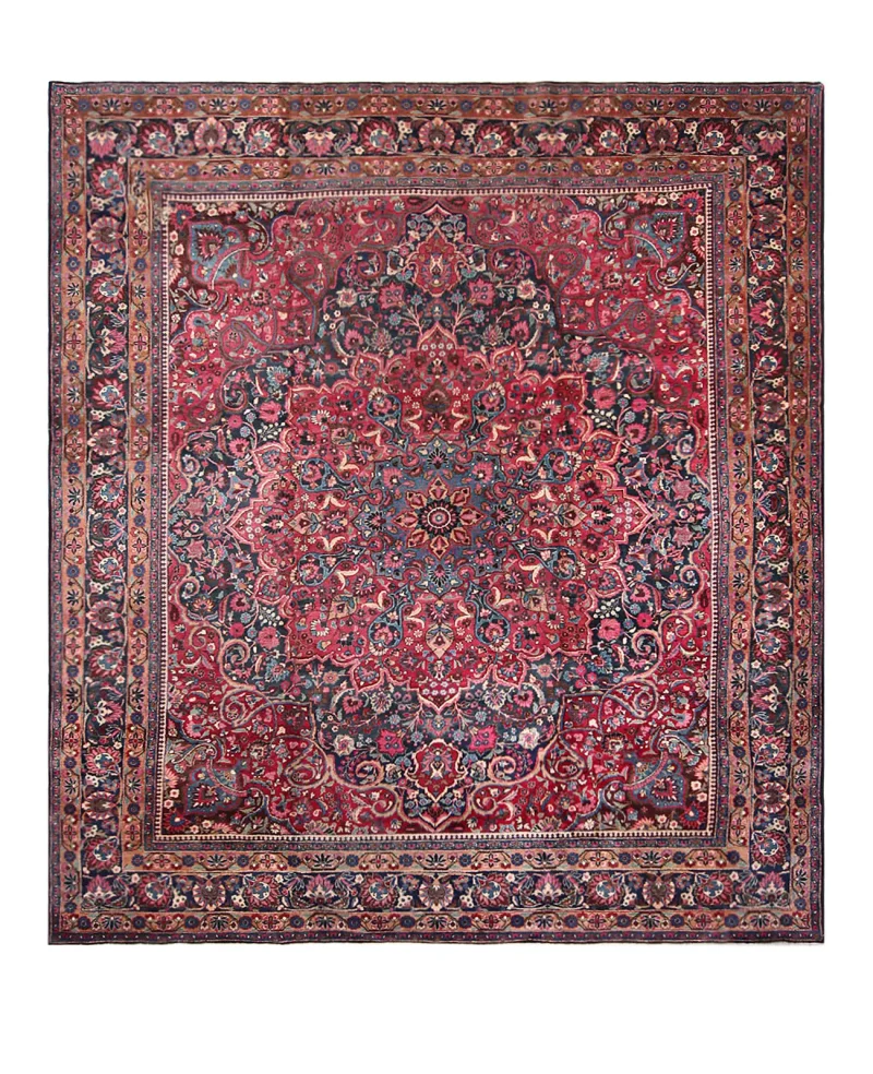 Antique Persian Mashad Navy  -  10' 4'' x  12' 