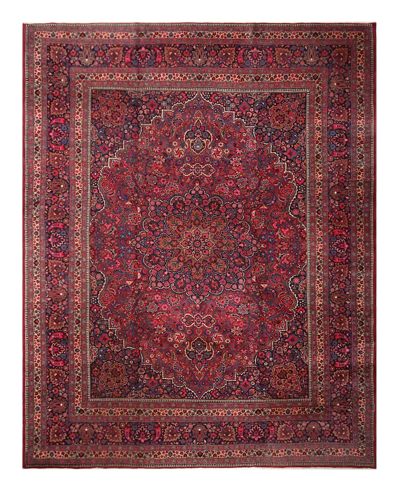 Antique Persian Mashad Navy  -  10' 6'' x  13' 6''