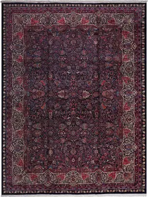 Antique Persian Mashad Navy/Multi - 12' 9'' x 18' 11''