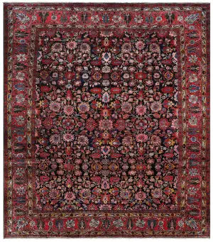 Antique Persian Mehraban Navy/Rust - 11' 9'' x 13' 3''