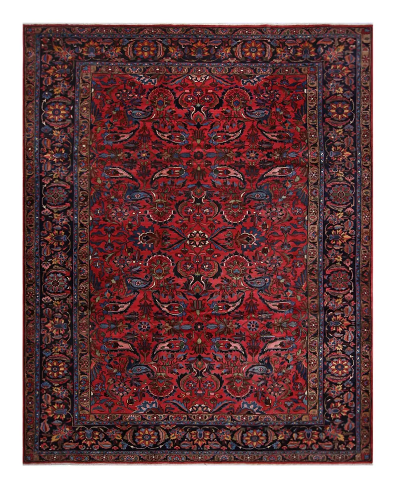 Antique Persian Mehraban Navy  -  8' 11'' x  11' 8''