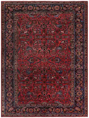 Antique Persian Mehraban Red/Navy - 8' 11'' x 11' 8''