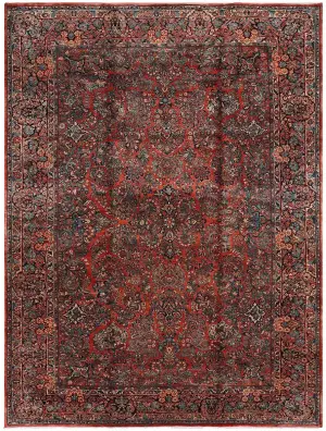 Antique Persian Sarouk Rust/Navy - 10' 5'' x 15' 8''