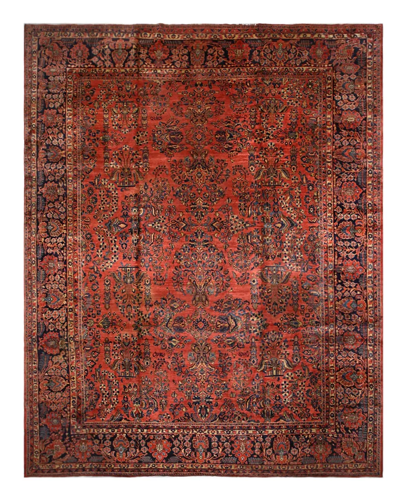 Antique Persian Sarouk Navy  -  12' 3'' x  16' 3''