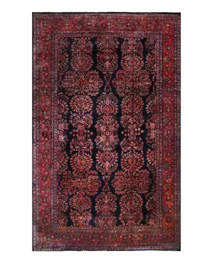 Antique Persian Sarouk Navy/Rust - 12' x 22' 9''