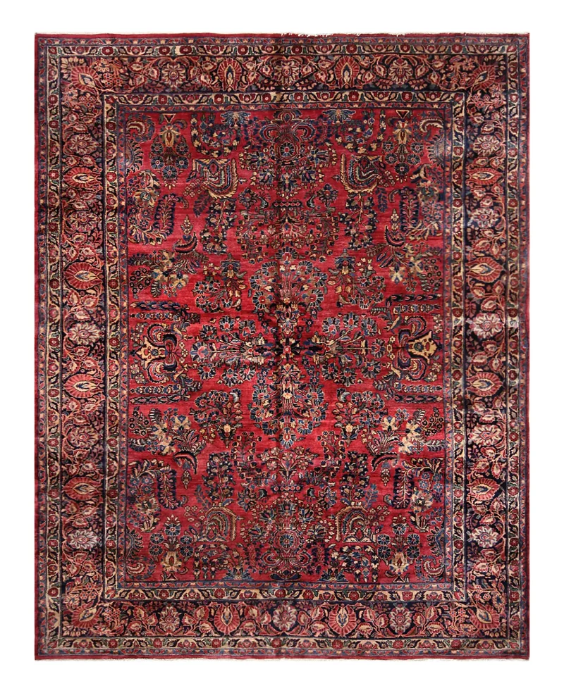 Antique Persian Sarouk Navy  -  8' 7'' x  11' 8''