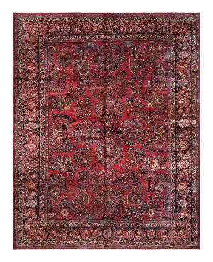 Antique Persian Sarouk Navy - 8' 7'' x 11' 8''