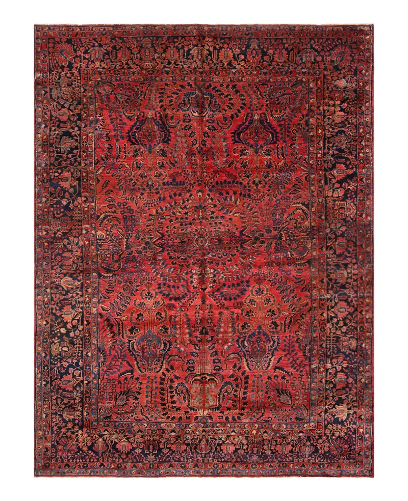 Antique Persian Sarouk Navy  -  8' 8'' x  11' 1''