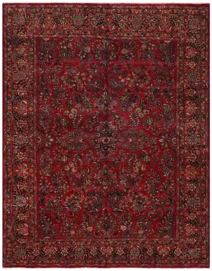Antique Persian Sarouk Red/Navy - 9' 2'' x 11' 7''