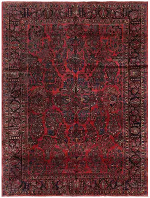Antique Persian Sarouk Red/Navy - 8' 9'' x 11' 8''