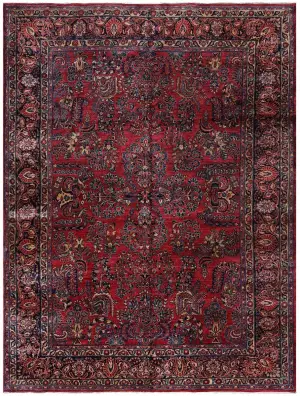 Antique Persian Sarouk Red/Navy - 8' 7'' x 11' 8''