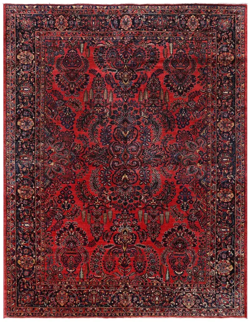 Antique Persian Sarouk Red/Navy  -  9'  x  11' 6''